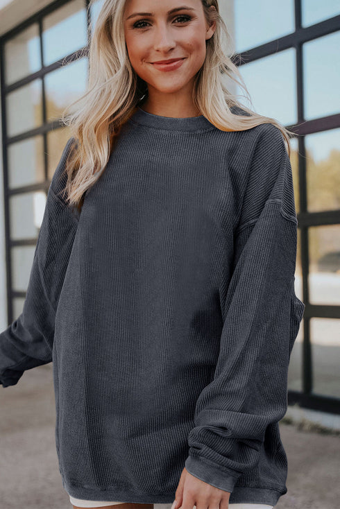 Ribbed Corduroy Oversized Sweatshirt